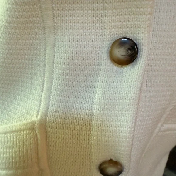 Sezane Will Knit Sweater Cardigan Size M Medium Cotton Wool Cream - Picture 5 of 8